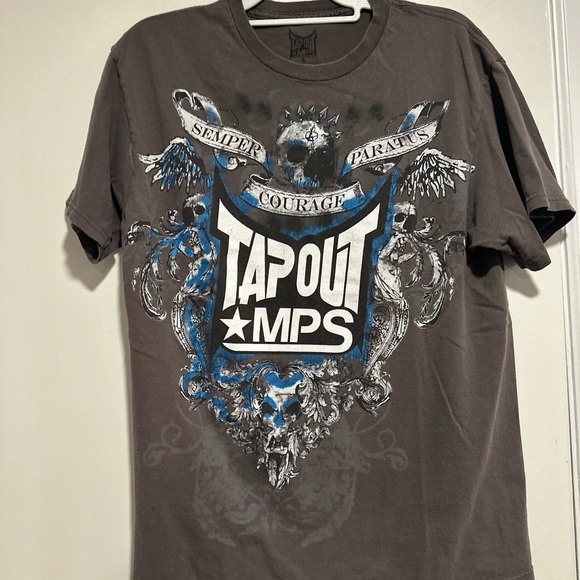 Tapout MPS Shirt Mens Sz:L Gray Graphic Skater Grunge Punk MMA Y2K Tee. - Picture 1 of 10